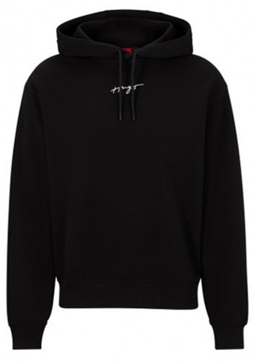 Hugo Relaxed-Fit Hoodie Dalegre aus Baumwoll-Terry mit handgeschriebenem Logo schwarz 001