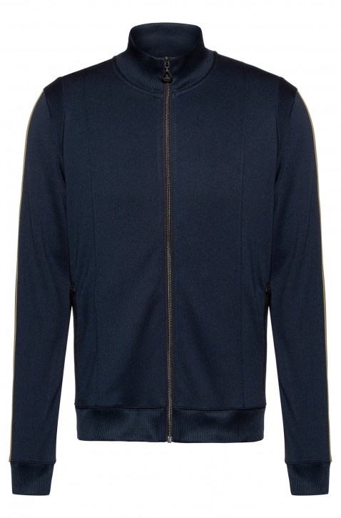 HUGO Sweatjacke DAMAZING aus Interlock-Gewebe mit gestreiften Tapes dunkelblau 405