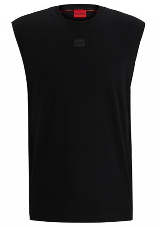 Hugo Ärmelloses Top Dankto_H aus Baumwoll-Jersey mit Logo-Detail schwarz 001