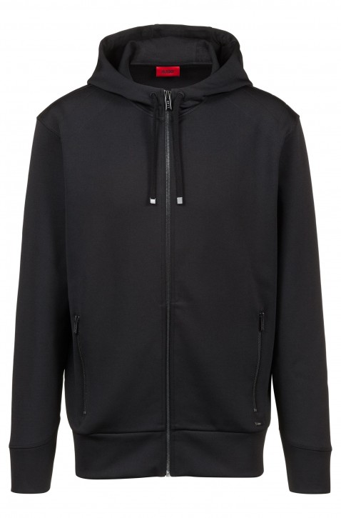 HUGO Kapuzen-Sweatshirt Jacke DANTONY aus Stretch-Gewebe mit kontrastfarbenen Reißverschlüssen 001
