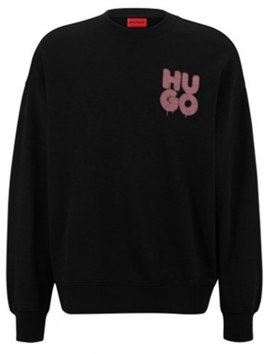 Hugo Oversized Sweatshirt Daraz aus Baumwoll-Terry mit Logos im Graffiti-Stil schwarz 001 M
