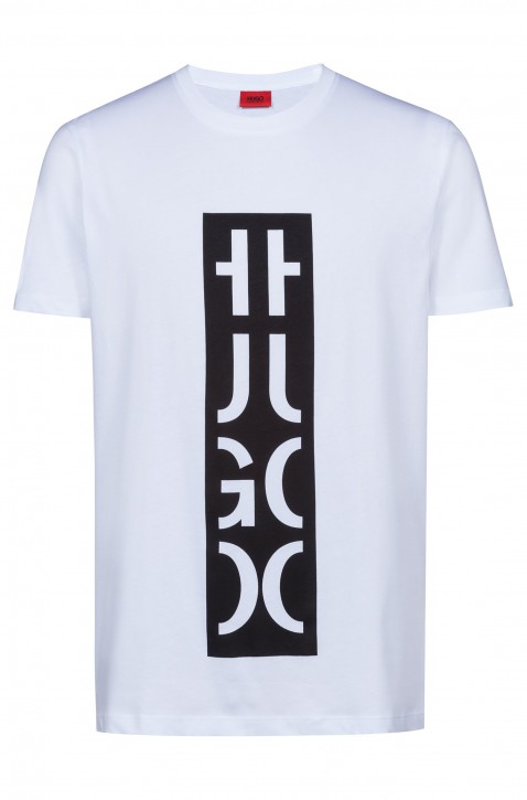 HUGO Relaxed-Fit T-Shirt DARLON mit Grafik-Logo weiss 100