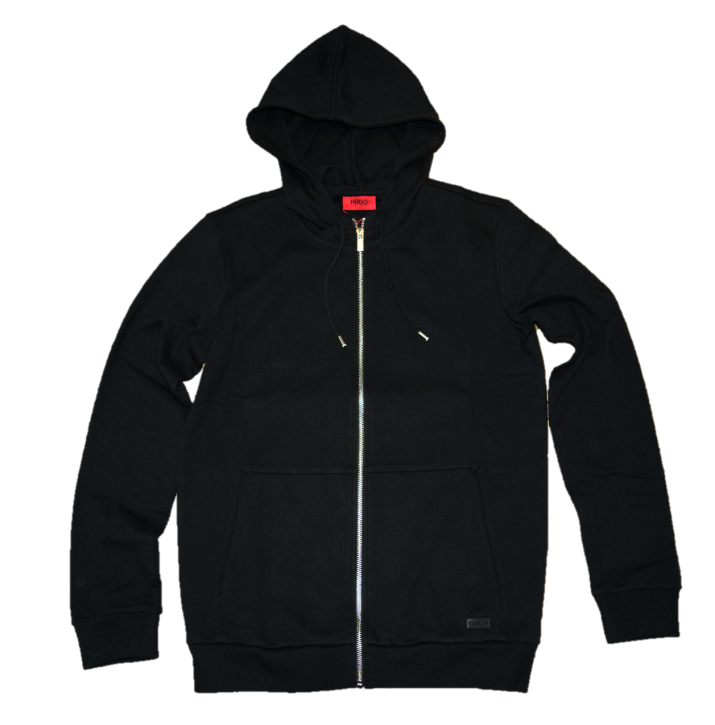 HUGO Relaxed-Fit Sweatshirt-Jacke aus Baumwolle mit Kapuze Dattis Farbe scharz 001