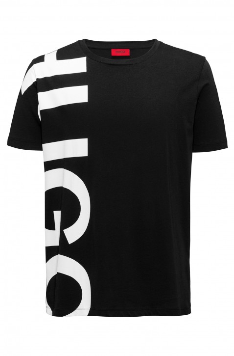 HUGO Oversized T-Shirt Daws aus Baumwoll-Jersey mit großem Logo-Print schwarz 001