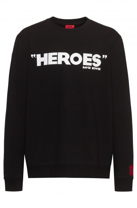 HUGO Sweatshirt DEROES aus French Terry mit ikonischem Print schwarz 001
