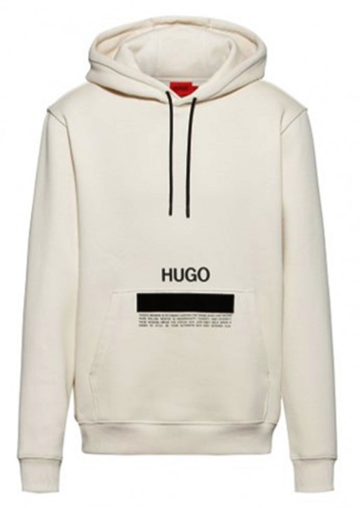 Hugo Boss Herren Kapuzensweat Shirt mit Logo und Klettverschluss beige 107