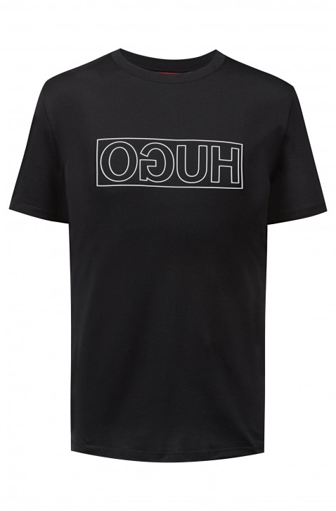 HUGO T-Shirt DICAGOLINO mit Reversed-Logo und Rundhalsausschnit schwarz 001 XXL
