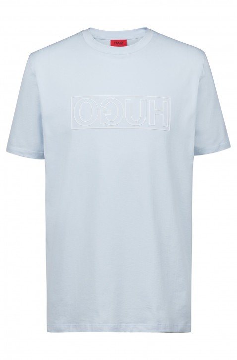 HUGO T-Shirt DICAGOLINO mit Reversed-Logo und Rundhalsausschnit hellblau 453