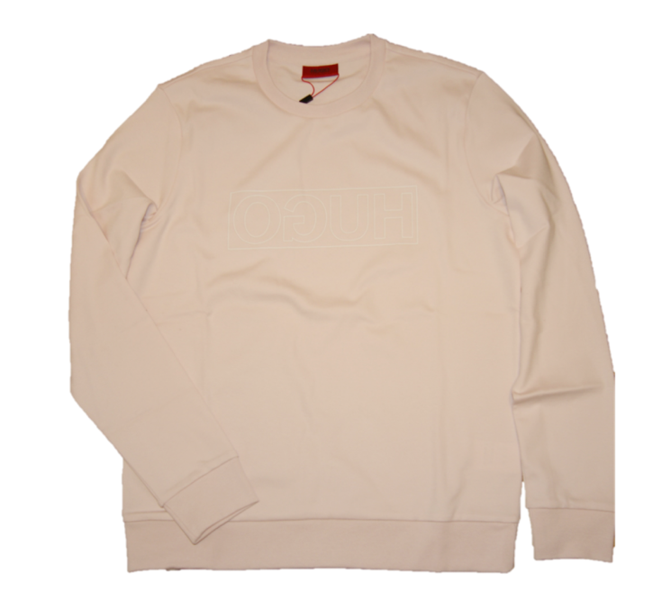 HUGO Sweatshirt DICAGO-U6 aus Interlock-Baumwolle mit spiegelverkehrtem Logo rosa 683