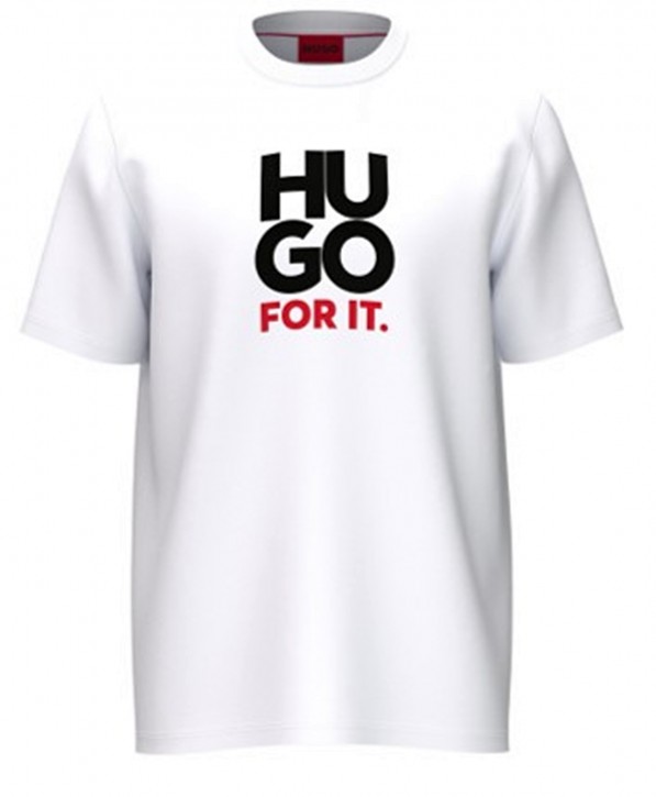 Hugo Boss T-Shirt DIMENTIS mit Logoprint aus Baumwoll-Jersey weiss 100
