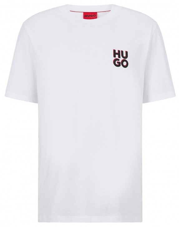 HUGO T-Shirt  Dimento aus Baumwoll-Jersey mit Stack-Logo weiß 100 M