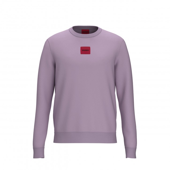 HUGO Sweatshirt Diragol212 aus Baumwoll-Terry mit rotem Logo-Etikett Lila 532 M