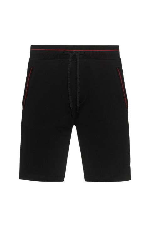 HUGO Relaxed-Fit Shorts  DIZ202 aus Baumwoll-Terry mit Kontrastdetails schwarz 001