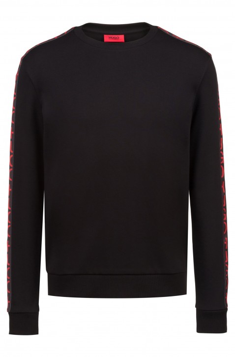 HUGO Sweatshirt DOBY ausBaumwolle mit Logo-Band am Ärmel schwarz