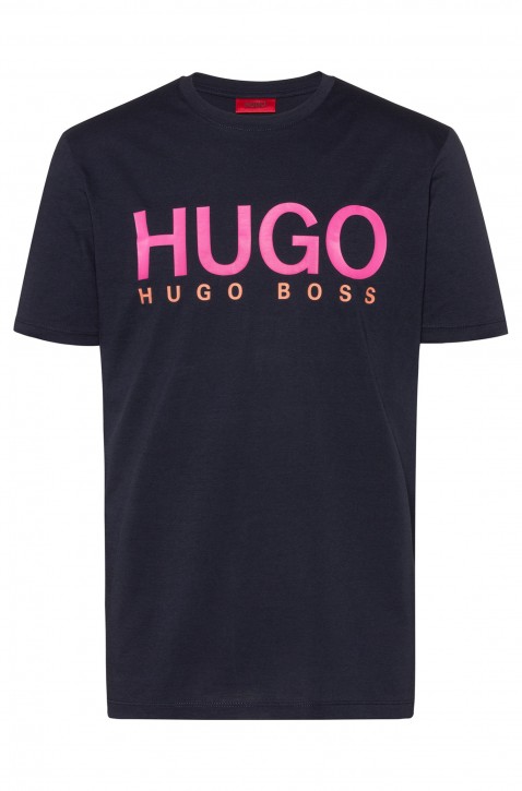 HUGO T-Shirt Dolive202 aus Single Jersey mit Logo-Print dunkelblau 405