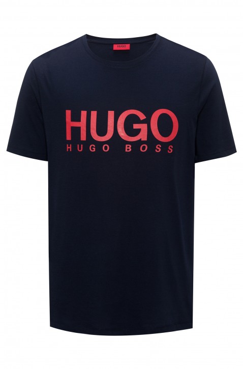 HUGO Relaxed-Fit T-Shirt Dolive aus Baumwoll-Jersey mit Logo dunkelblau 410