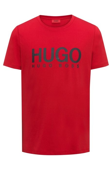 HUGO Relaxed-Fit T-Shirt Dolive aus Baumwoll-Jersey mit Logo Farbe rot 629