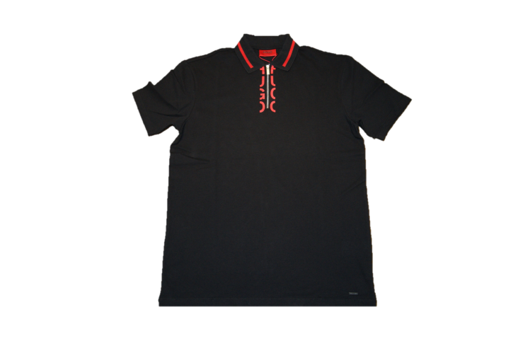 HUGO Dolmar Logo Zip Polo Shirt schwarz 001