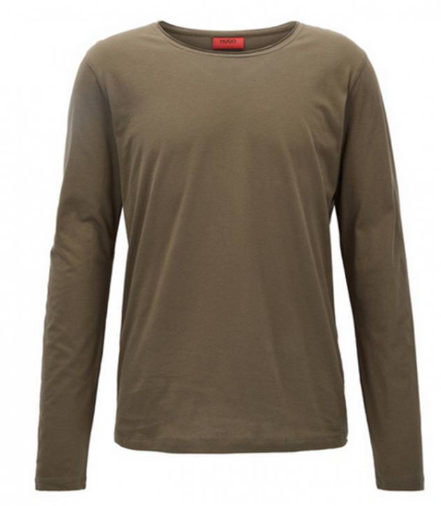 HUGO Langarm Shirt Doopso Farbe dunkelgrün 306