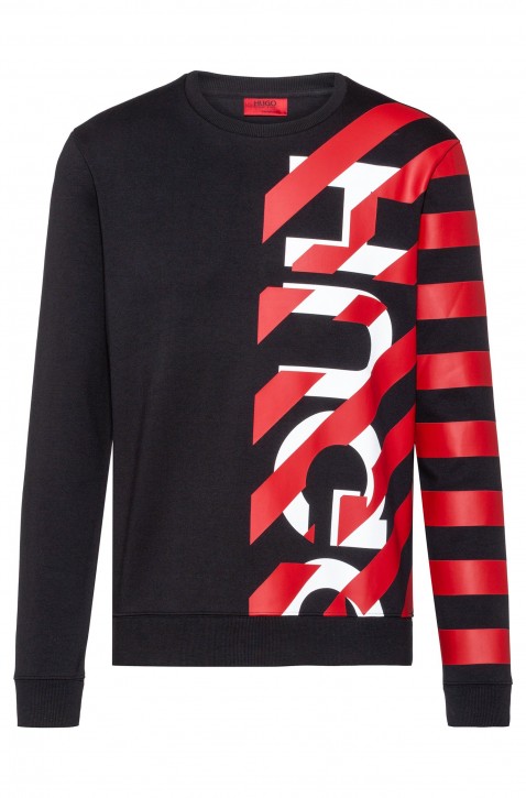 HUGO Sweatshirt DOSAKA mit gestreiftem Logo-Artwork schwarz 001