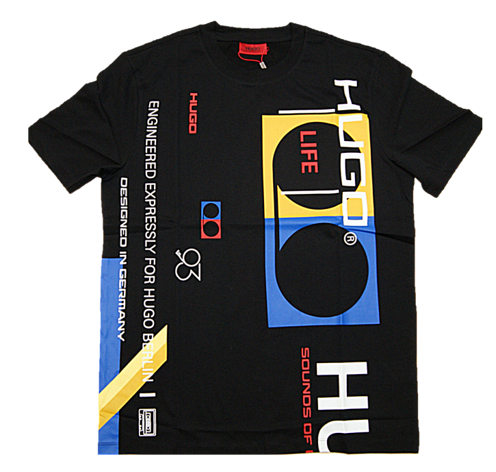 HUGO T-Shirt DUNDAY aus Single Jersey mit "HUGO ’93"-Grafik schwarz 001 S