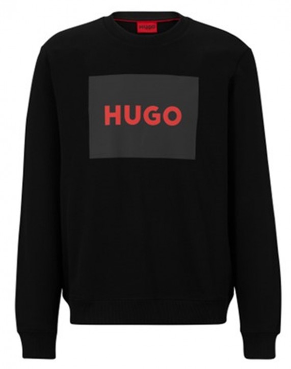 Hugo Pullover Duragol222 aus Baumwoll-Terry mit rotem Logo-Print schwarz 007