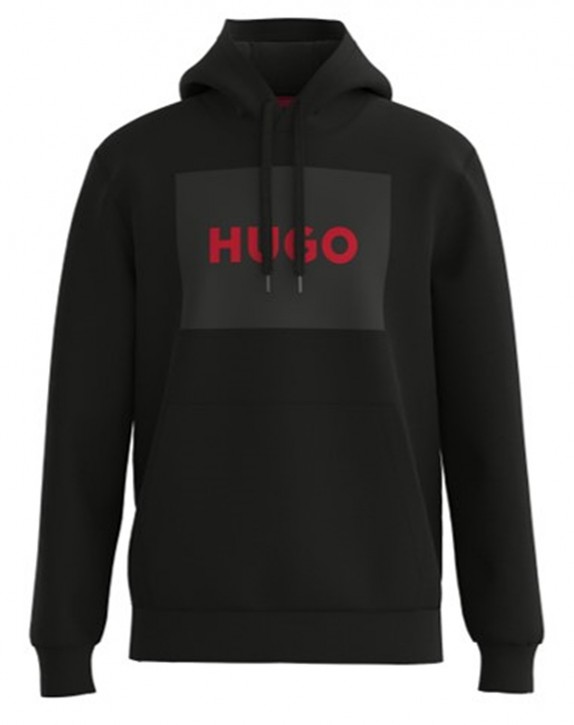 Hugo Kapuzenpullover Duratschi223 aus French Terry mit Logo-Print schwarz 007