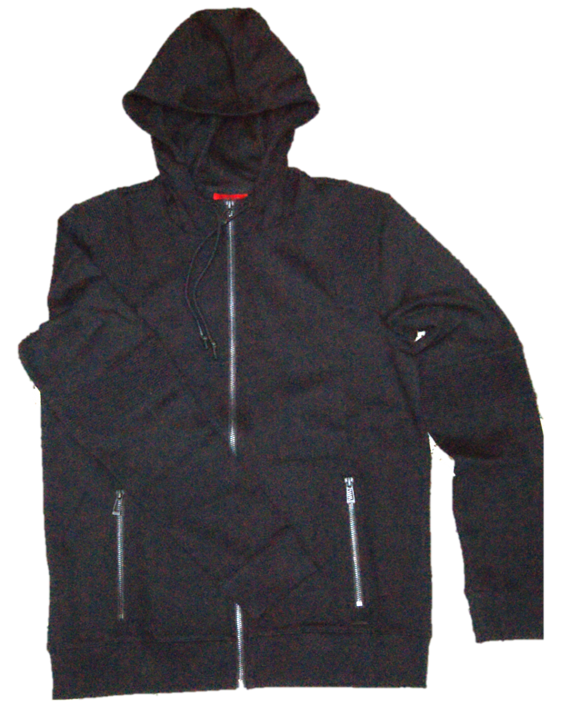 HUGO  Kapuzenjacke DURAT aus French Terry mit Biker Details schwarz 001