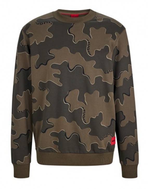 Hugo Herren Rundhalsauschnitt Sweatshirt Durdock mit Camouflage motiv mehrfarbig 965