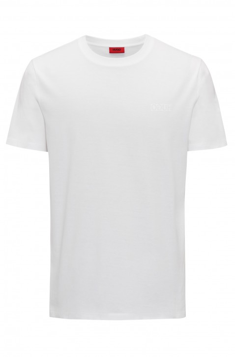 HUGO Oversized T-Shirt Durned aus Baumwoll-Jersey mit spiegelverkehrtem Logo weiss 100