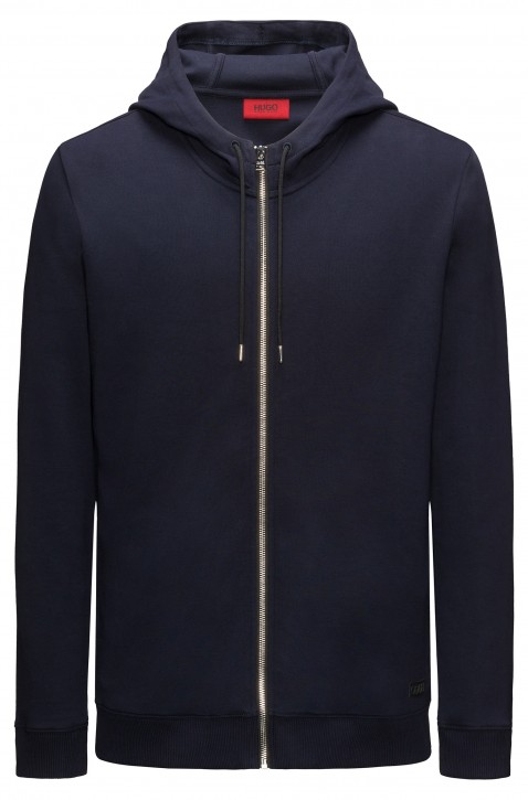 HUGO Kapuzenjacke Durphy aus Baumwolle mit Reißverschluss Farbe dunkelblau 410