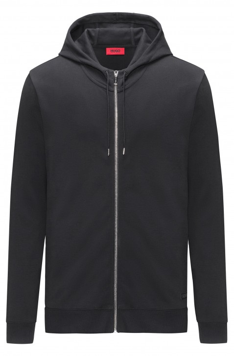 HUGO Kapuzenjacke Durphy aus Baumwolle mit Reißverschluss schwarz 001 M
