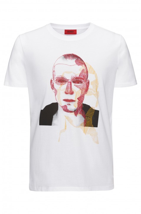 HUGO Relaxed-Fit T-Shirt DUY aus Baumwolle mit Graffiti-Print Farbe weiss 001