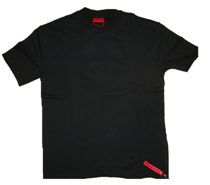 HUGO T-Shirt DWHITE aus Baumwolle mit abnehmbarem Schlüsselanhänger schwarz 001