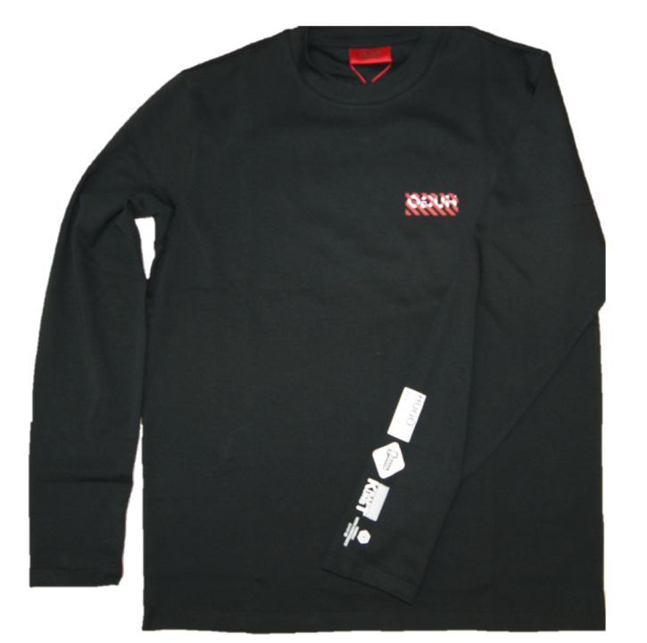 HUGO Longsleeve DYDERABAD aus Baumwolle mit Artwork Print 001