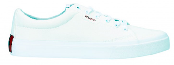 Hugo Sneakers DyerH_Tenn_cv aus Baumwoll-Canvas mit Logo-Batch weiß 100 45
