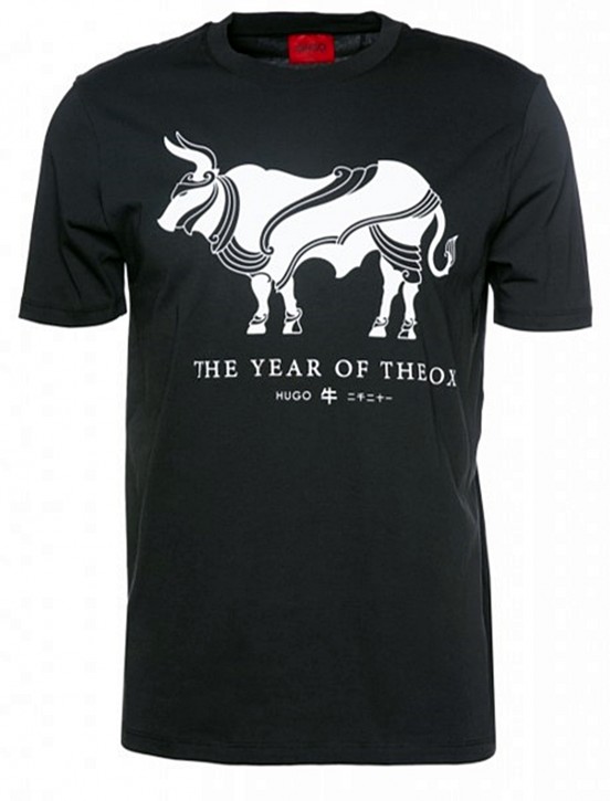 HUGO T-Shirt Dekka aus Baumwolle mit "Year of the Ox"-Artwork schwarz 001 M