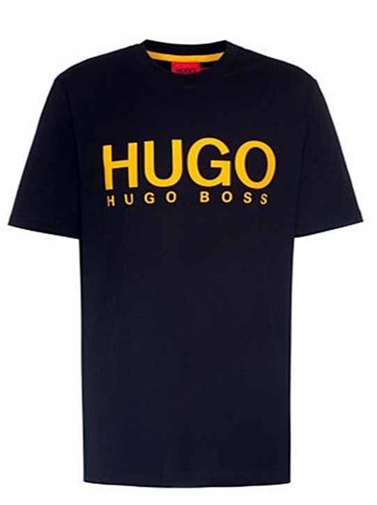 HUGO T-Shirt DOLIVE212 aus Single Jersey mit Logo-Print schwarz 001