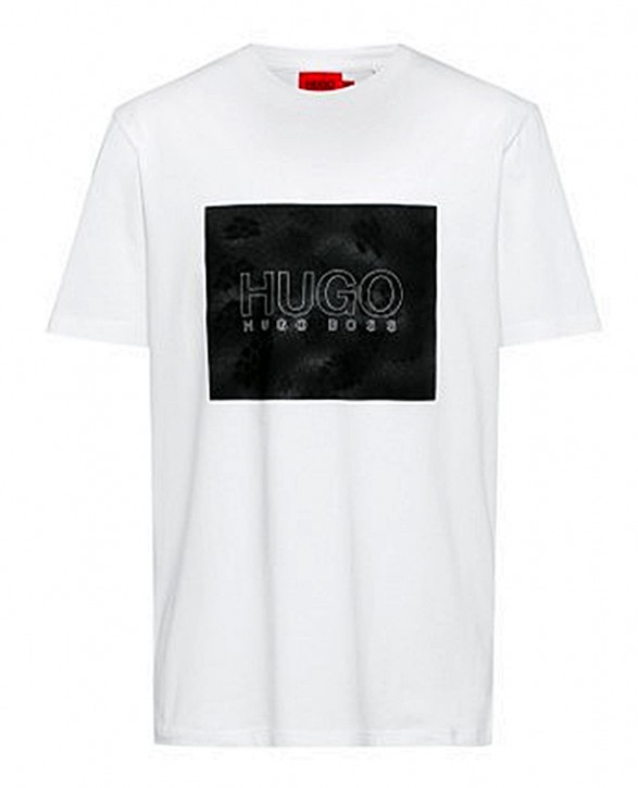 Hugo Boss T-Shirt Dolive_U214 aus Baumwoll-Jersey mit Schlangen-Print und Logo weiss 100 M