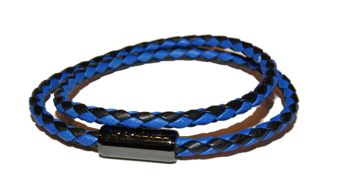 HUGO WICKELARMBAND E-BRAID FARBE BLAU / SCHWARZ 075