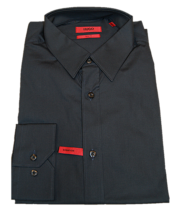 HUGO Slim-Fit Hemd ELISHA aus Baumwoll Stretch Farbe grau 027