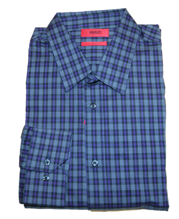 HUGO Slim-Fit Karo Hemd ELISHA aus Baumwolle mehrfabig 971