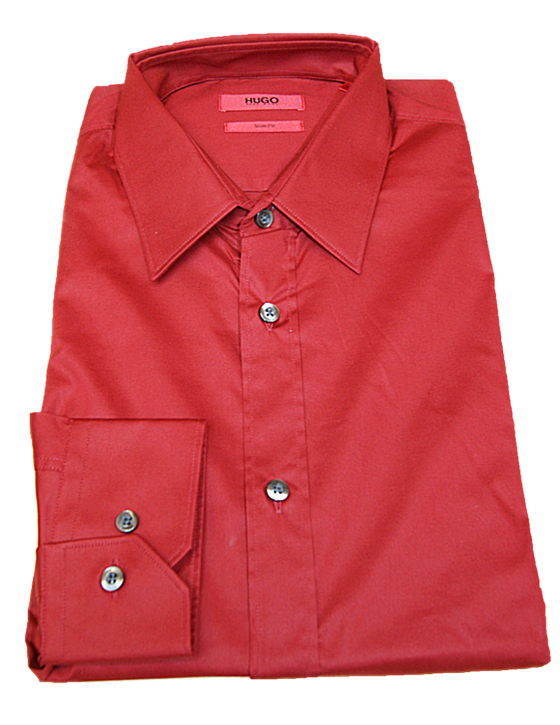 HUGO Slim-Fit Hemd ELISHA aus Baumwoll Stretch Farbe rot 613