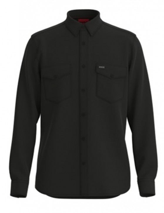 Hugo Relaxed-Fit Overshirt EPAZ aus elastischem Baumwoll-Twill schwarz 001