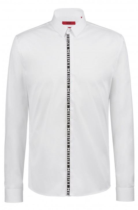 HUGO Extra Slim-Fit Hemd ERO3 mit Hugo Logo-Blende weiss 199