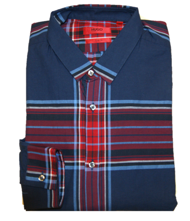 HUGO Slim-Fit Karo Hemd ERO aus Baumwolle mehrfarbig 409 M