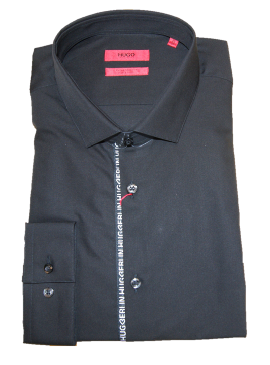 HUGO Extra Slim-Fit Hemd ERONDO aus Baumwolle mit bügelleichtem Finish  schwarz 001 39