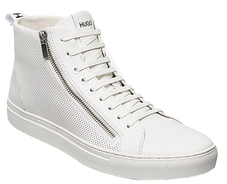 HUGO Hightop Sneakers Futurism_Hito_ltem1 aus Nappaleder mit seitlichen Reißverschlüssen  100