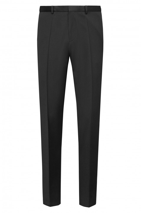 HUGO Extra Slim-Fit Hosen HartleyS aus pigmentgefärbter Schurwolle schwarz