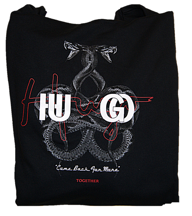 HUGO Kapuzen-Sweatshirt Derplente aus Baumwolle mit Snake Logos schwarz 001